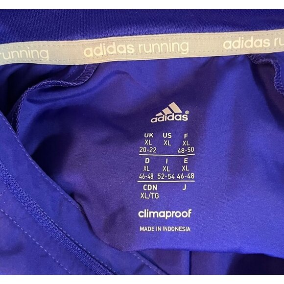 Adidas ClimaProof Running Blue Half-Zip Pullover Jacket Windbreaker L Polyester - Picture 12 of 15
